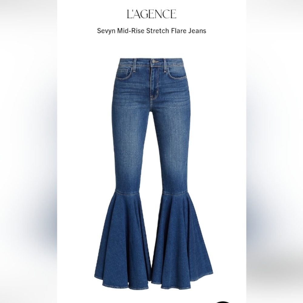 L'agence Sevyn Mid-Rise Stretch Flare Jeans sz 32/14